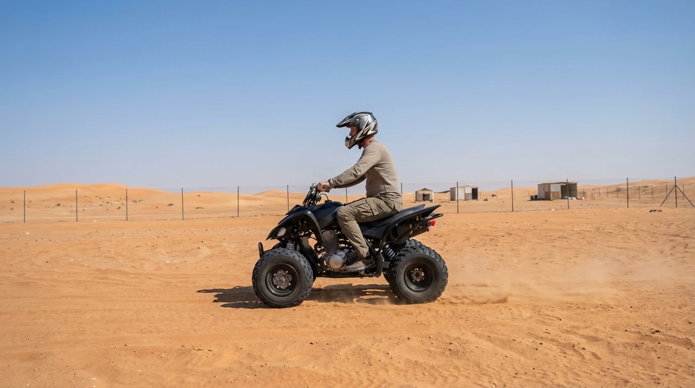 COBRA style single seater quad bike in a Dubai fenced riding area